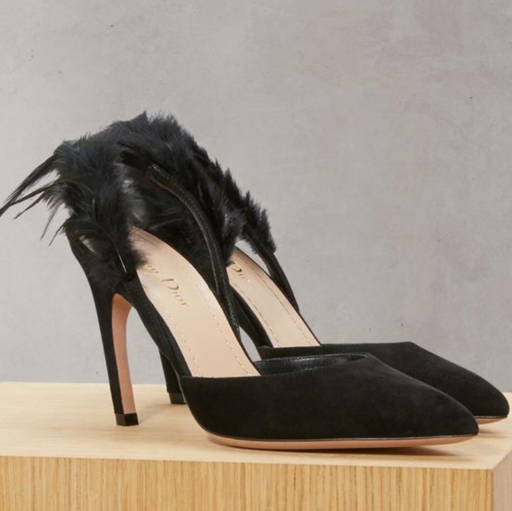 SALE!❤️DIOR❤️Ethnie Feather Slingback Heel Pumps - Picture 8 of 8